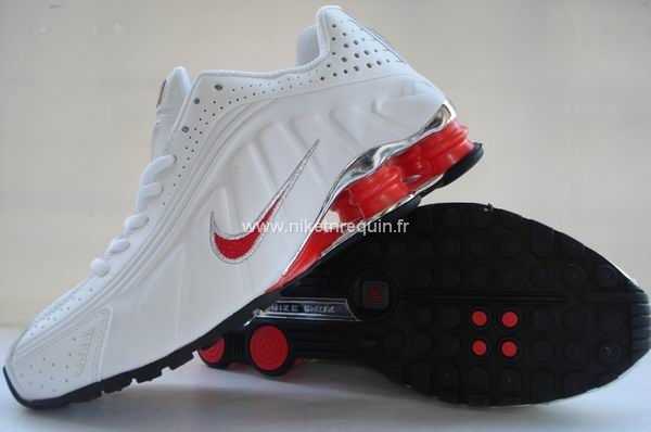 Nike Shox R4 Mens Blanc Rouge
